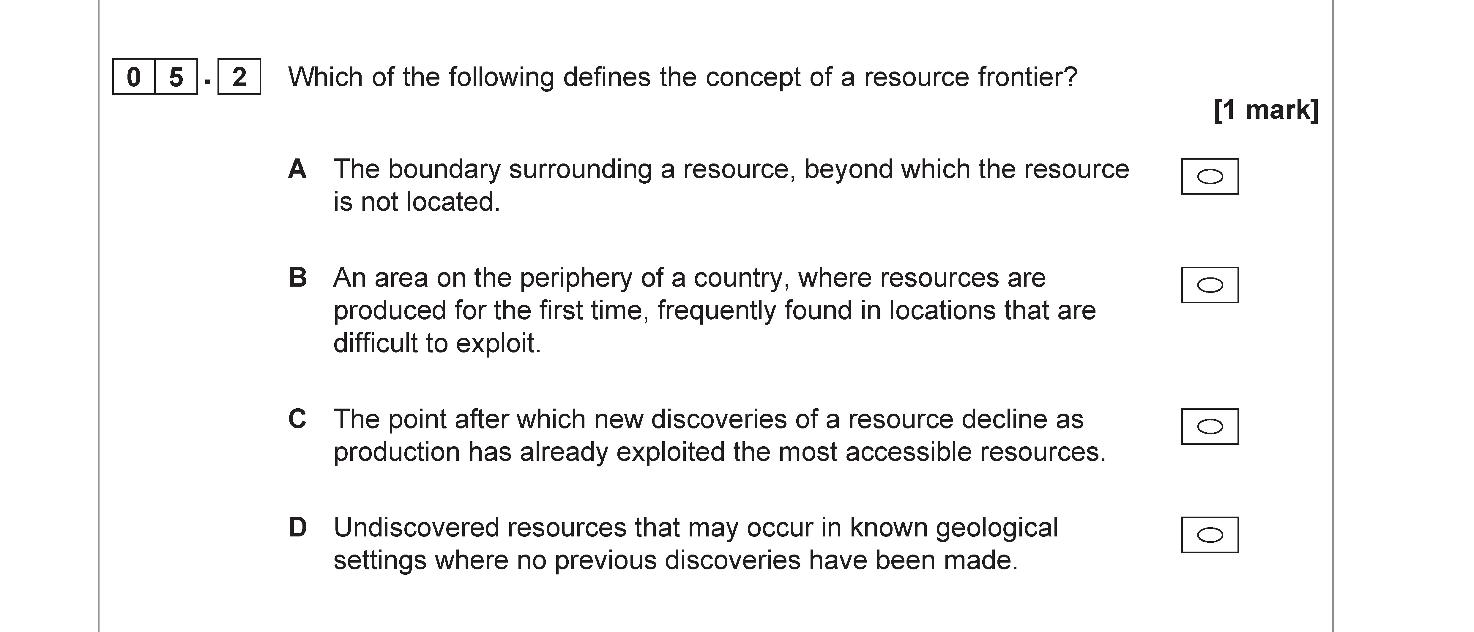 Which-of-the-following-defines-the-concept-of-a-resource-frontier?--A-AQA-A-Level Geography-Question 5-2019-Paper 2.png
